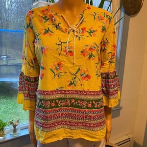 Counterparts 100% Cotton floral print top women size S